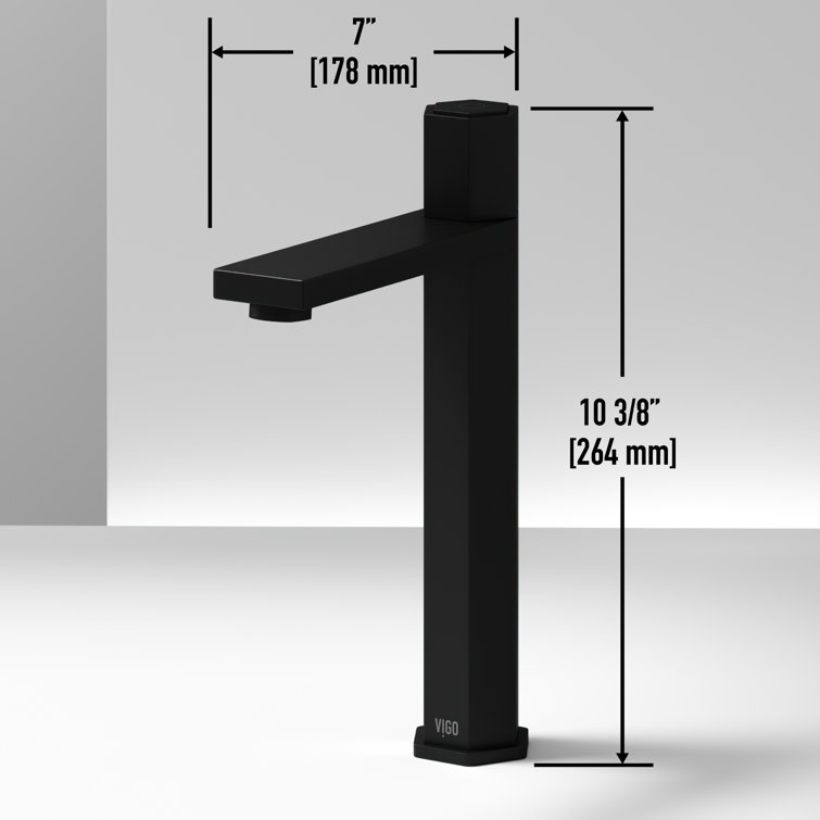 Nova Matte Black Single Handle Vessel Sink Faucet