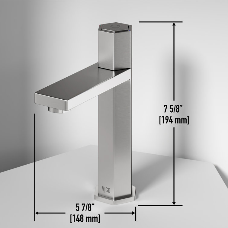 Nova Hexagonal Brushed Nickel Single-Hole Bathroom Faucet