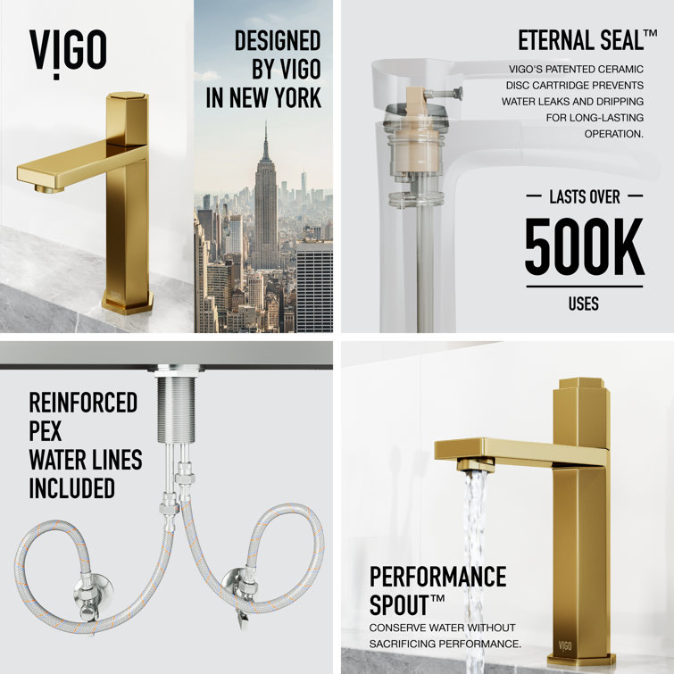 Matte Brushed Gold Single Handle Bathroom Faucet