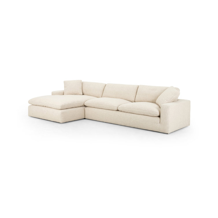 Oslo Plume Thames Cream Linen 136'' Two-Piece Sectional Sofa