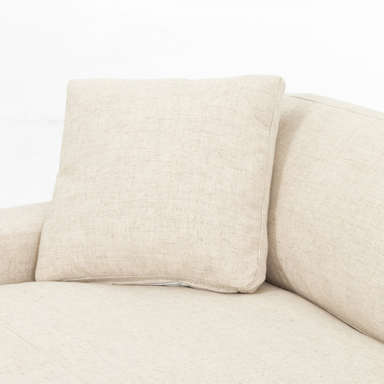 Oslo Plume Thames Cream Linen 136'' Two-Piece Sectional Sofa
