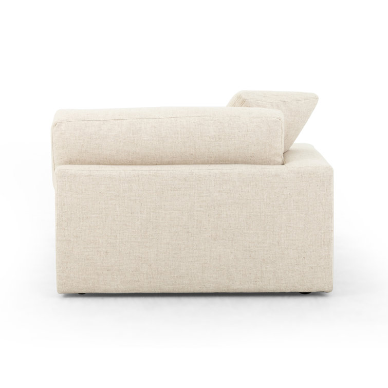 Oslo Plume Thames Cream Linen 136'' Two-Piece Sectional Sofa