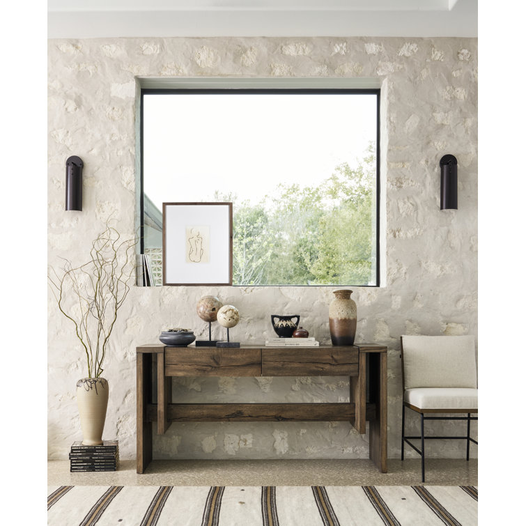 Set of Three Beige Travertine and Black Iron Sculptures