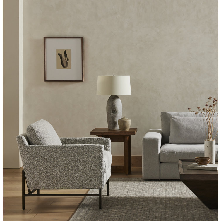 Carbon Ebony Knoll Domino Leather Accent Chair
