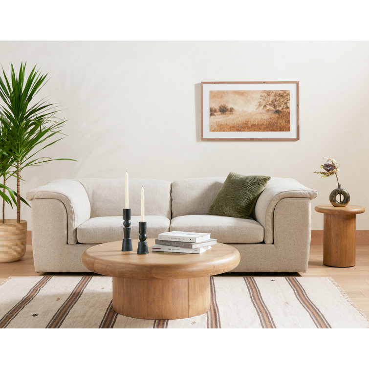 Contemporary Bolton 42" Round Burnished Wood Coffee Table