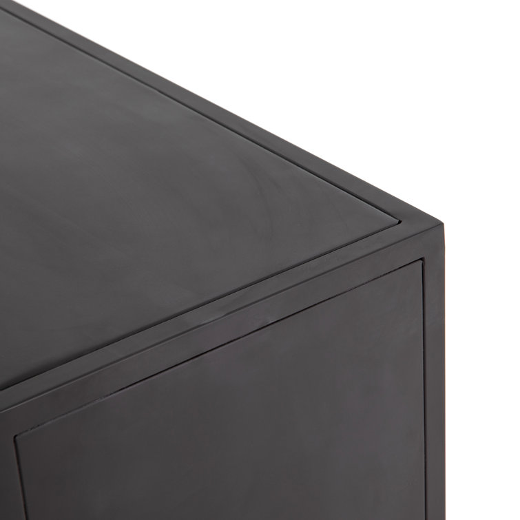Aged Brown Metal 72" Media Console with Storage