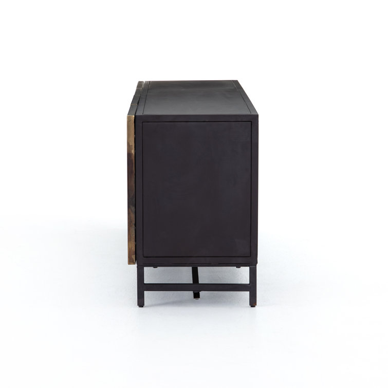 Aged Brown Metal 72" Media Console with Storage