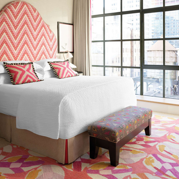 Lily Pad Pink and Orange Hand Woven Wool Rug