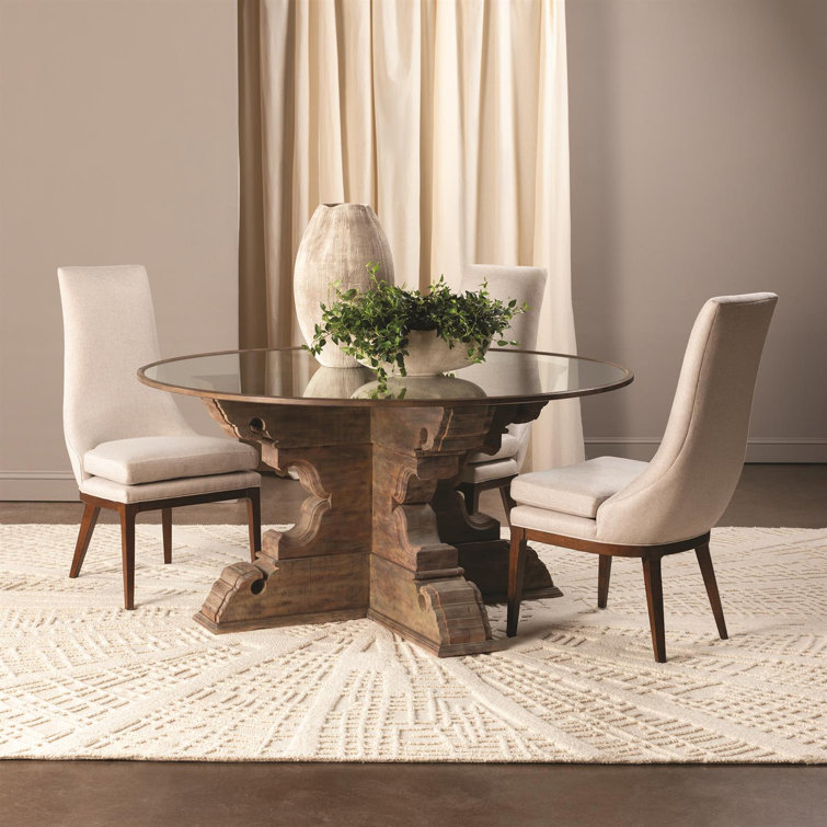 Isabella Walnut Rubberwood Dining Chair in Candid Fleece