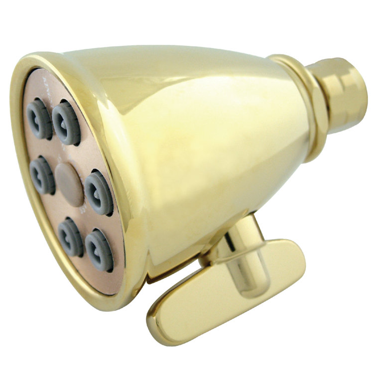 Polished Brass Adjustable Jet Spray Wall Mounted Shower Head