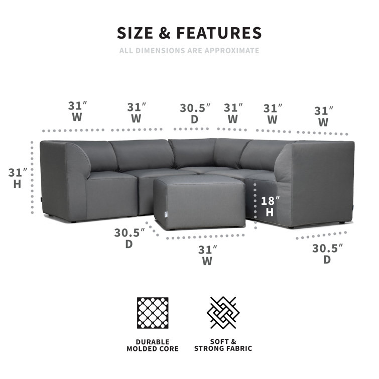 Big Joe Patio 6 Piece Outdoor Sectional