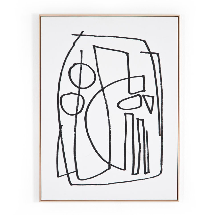 Large Black and White Abstract Canvas Print Set