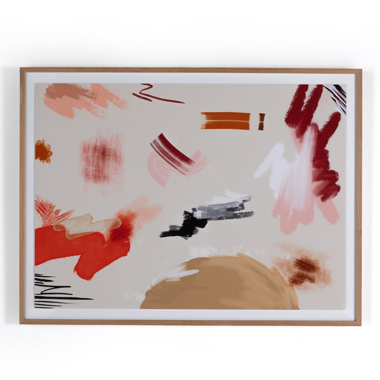 Flowing Conscience Abstract Print with Oak Frame