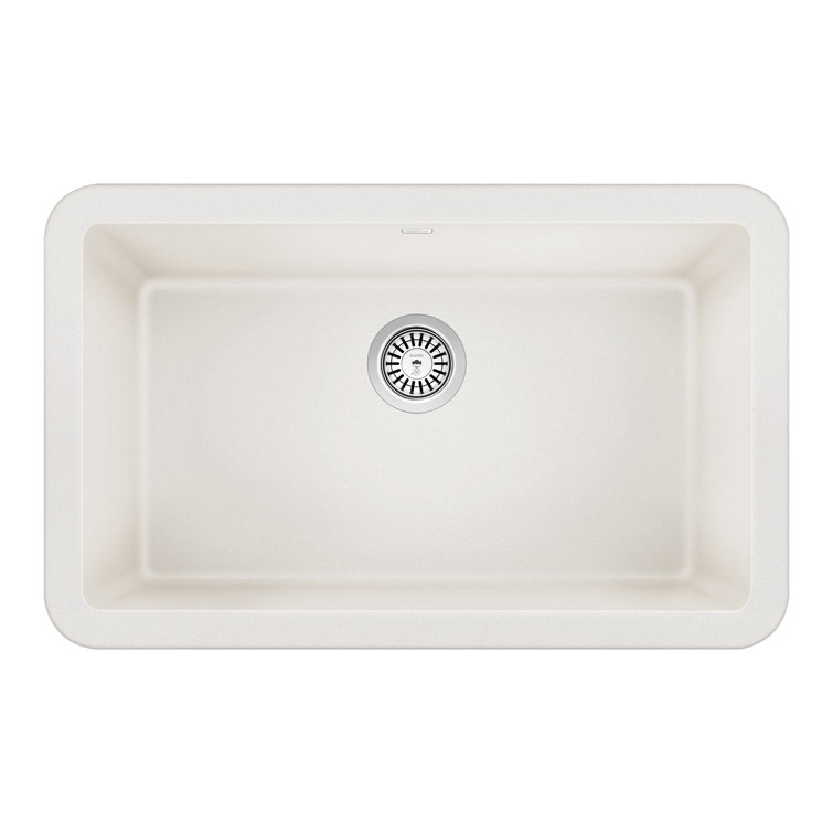 White Stone Drop-in Farmhouse Kitchen Sink, 33" x 22"