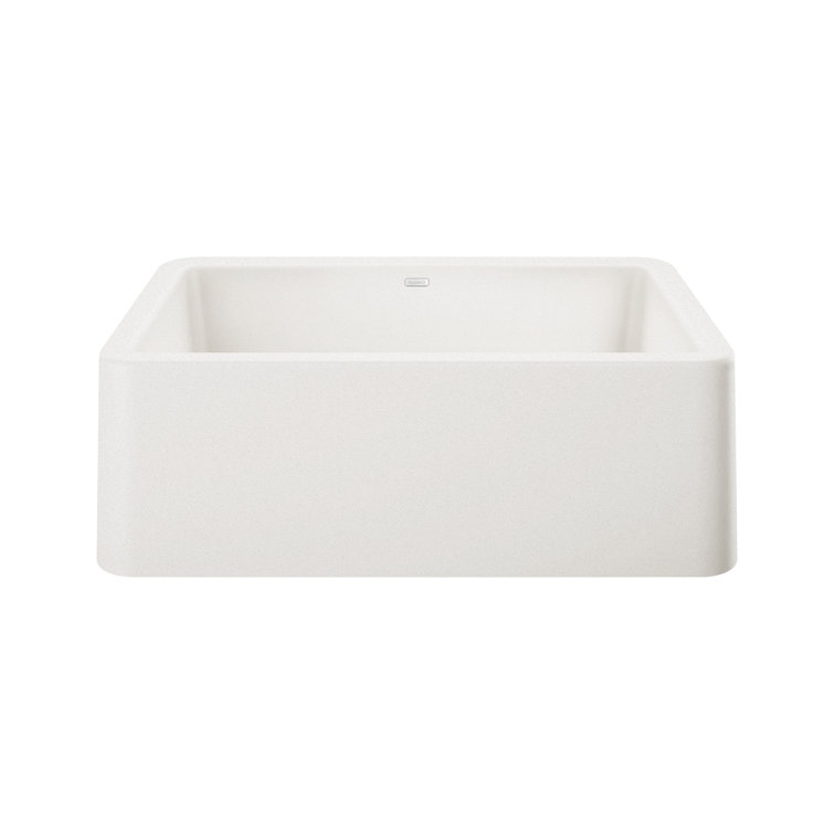 White Stone Drop-in Farmhouse Kitchen Sink, 33" x 22"