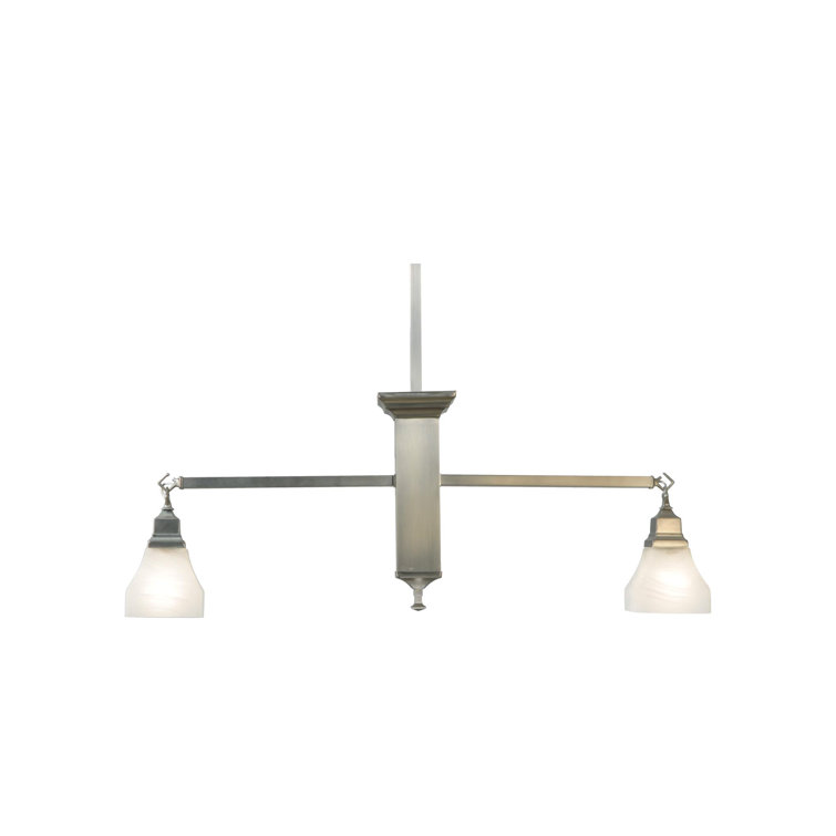 Brushed Nickel Glass Globe 2-Light Indoor/Outdoor Pendant