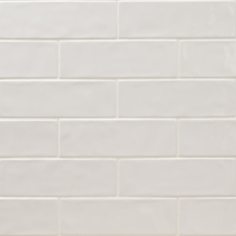 Urbano Pure White Glossy Ceramic 4x12 Subway Wall Tile
