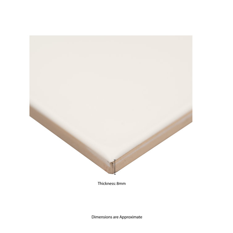 Urbano Pure White Glossy Ceramic 4x12 Subway Wall Tile