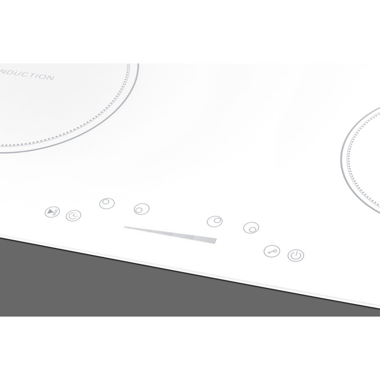 30" White Ceramic Glass 4-Burner Induction Cooktop