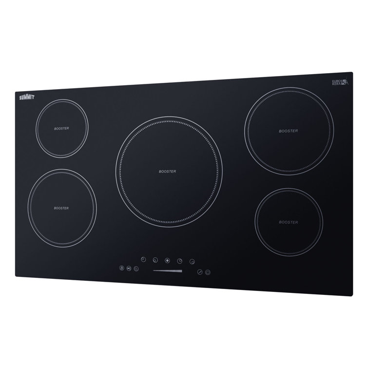Summit 36" Black Ceramic Glass 5-Burner Induction Cooktop