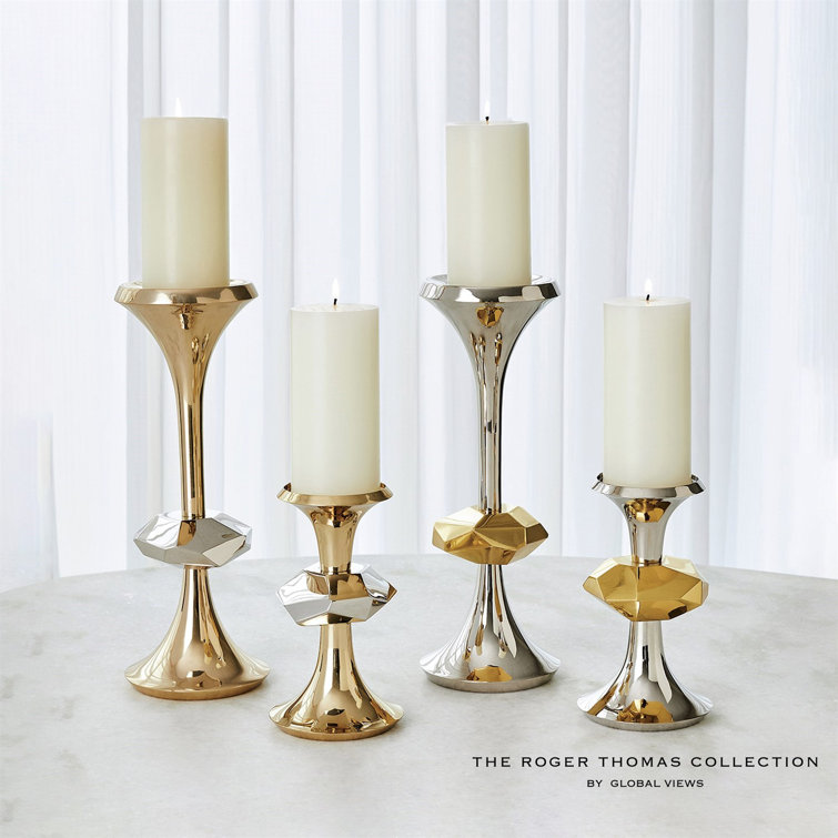 Gabriel Small Brass Pillar Candle Holder