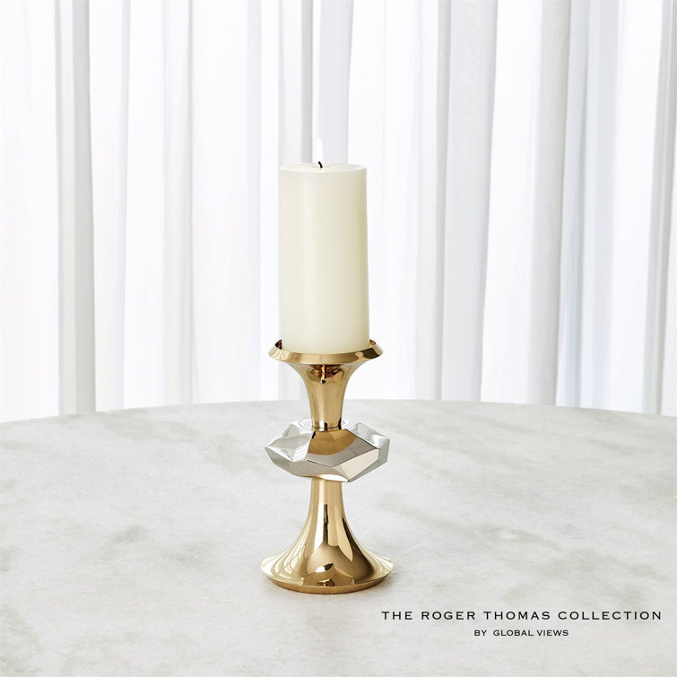 Gabriel Small Brass Pillar Candle Holder