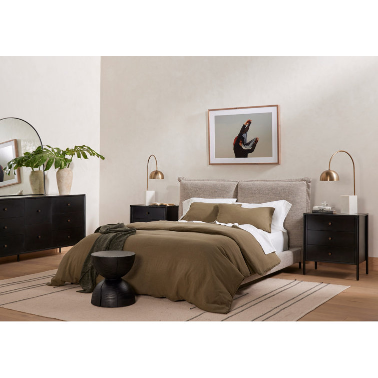 Sleek Modern Black Iron 3-Drawer Chest with Cylindrical Legs