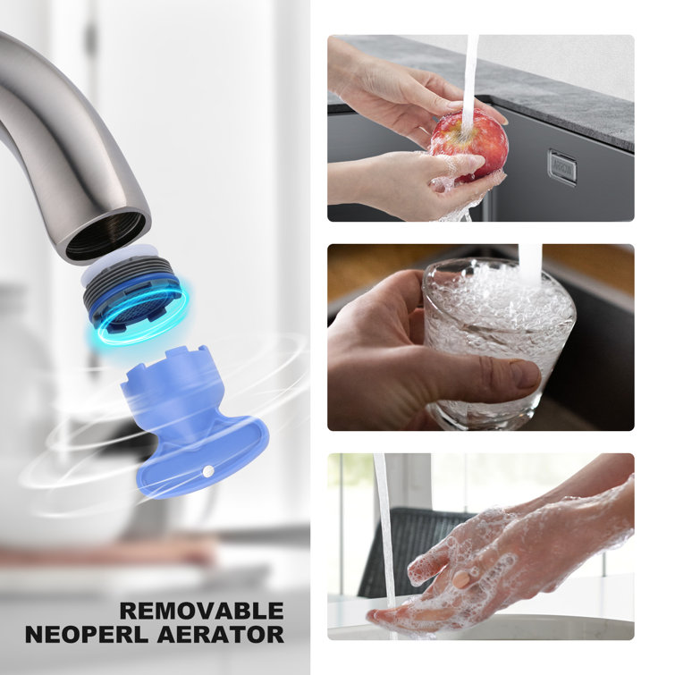 Brushed Nickel Single Handle Bathroom Faucet with Drain Assembly