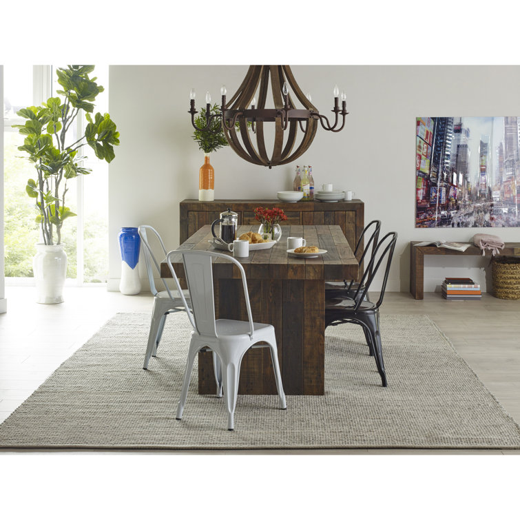 Large Light Brown Recycled Pine Wood Dining Bench