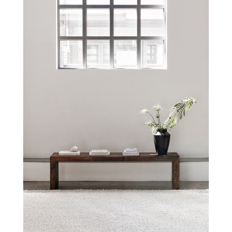 Large Light Brown Recycled Pine Wood Dining Bench