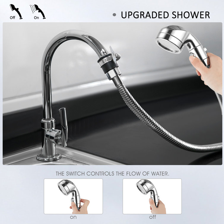 Adjustable Black Stainless Steel Portable Salon Sink with Single Handle Faucet