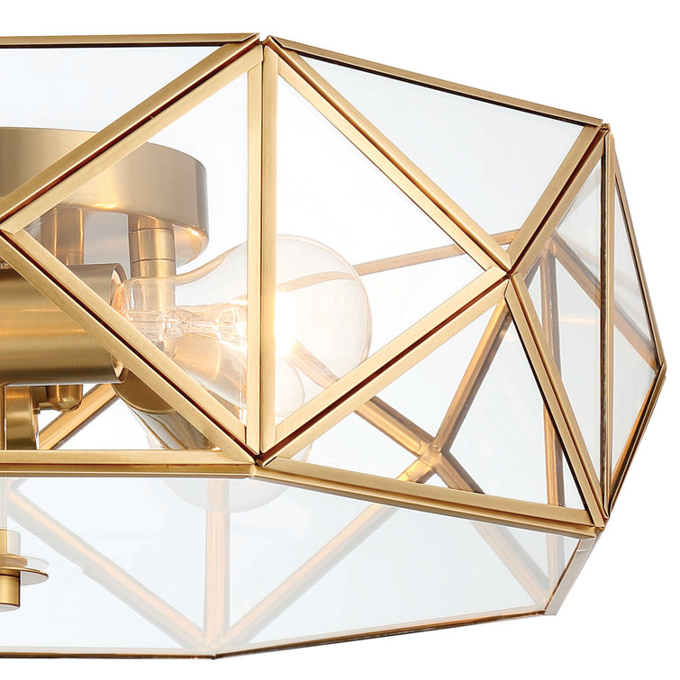 Brass Dust Geometric LED Vanity Flush Mount Light 16.93"
