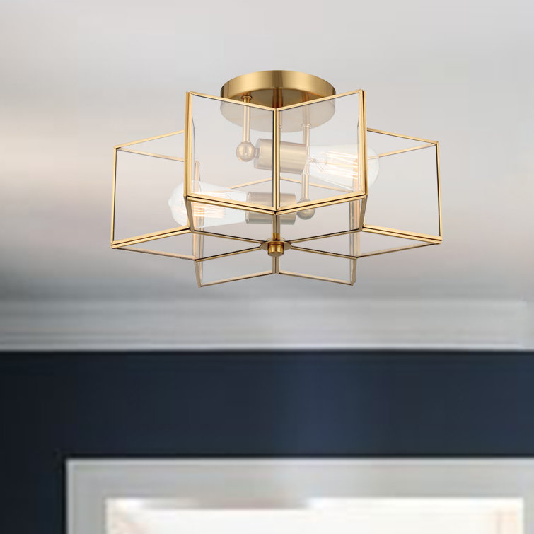 Brass Dust Star-Shaped LED Vanity Flush Mount Light 16.14''