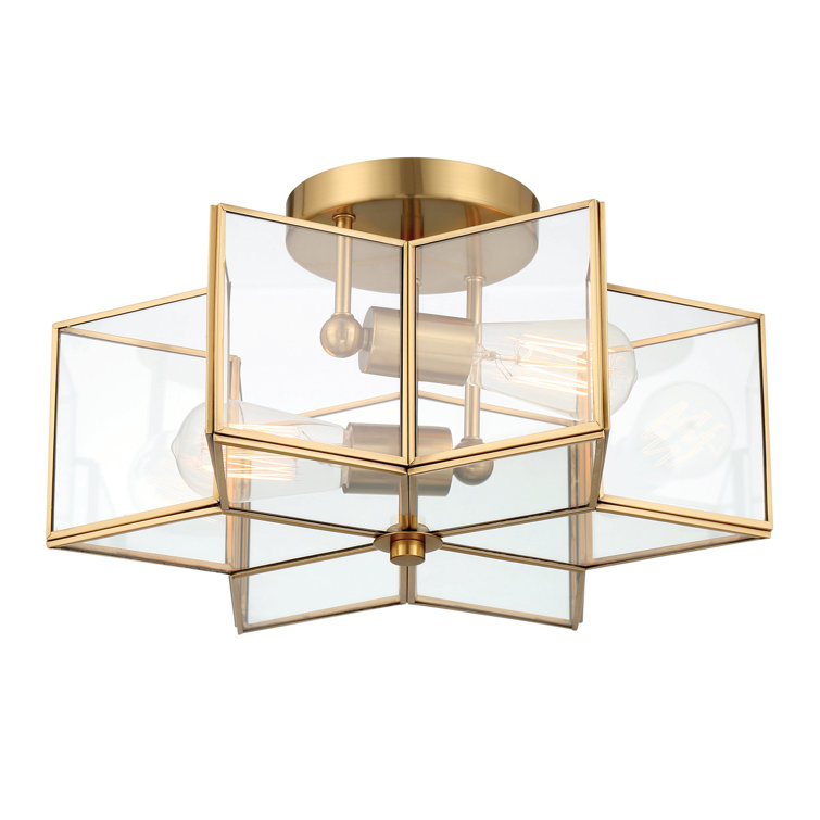 Brass Dust Star-Shaped LED Vanity Flush Mount Light 16.14''