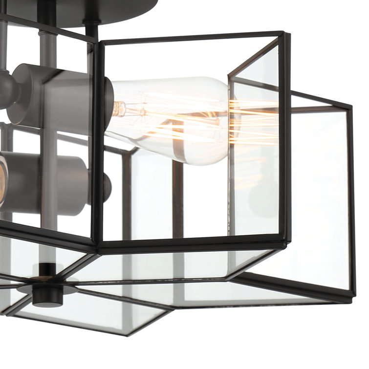 Elegant Starburst Black Glass LED Vanity Light 16.14''
