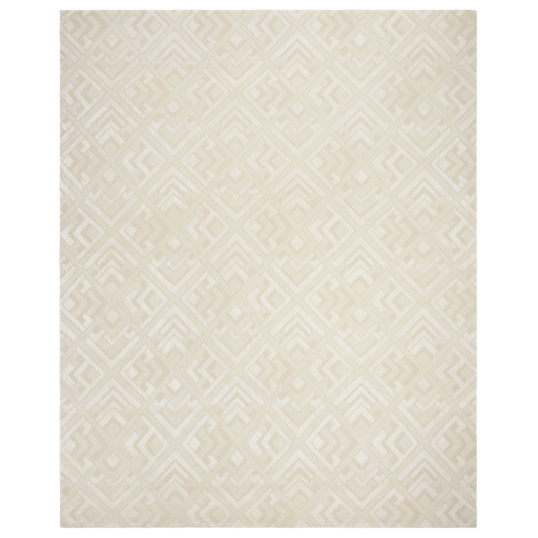 Deco Bas Ivory Hand-Knotted Wool-Viscose Blend 8' x 10' Rug