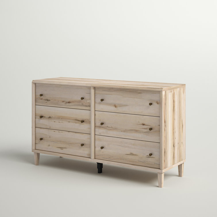 Pacific Maple 6-Drawer Double Horizontal Dresser