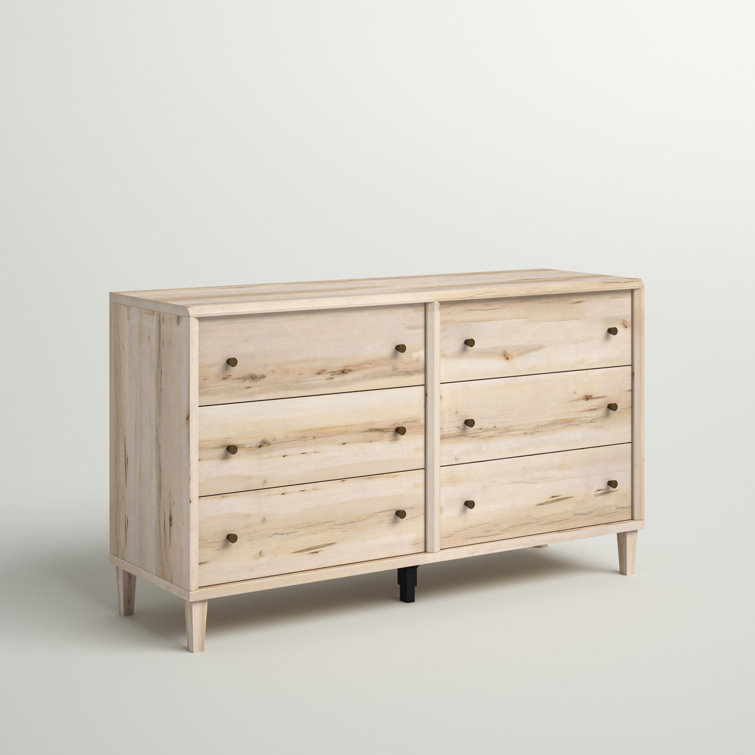 Pacific Maple 6-Drawer Double Horizontal Dresser