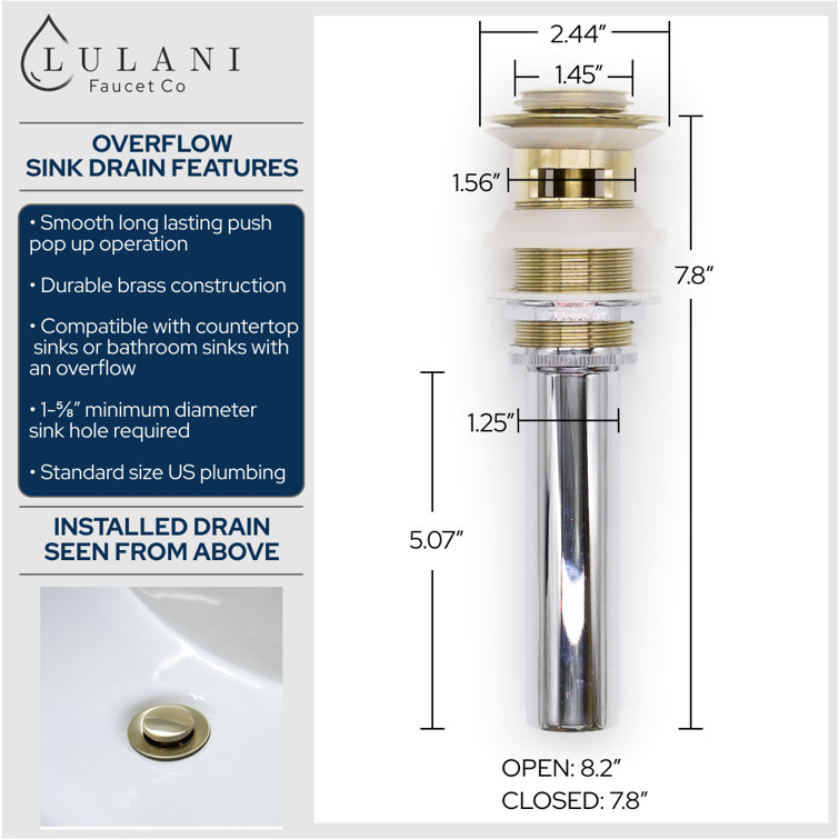 Champagne Gold Polished Brass Single Handle Bathroom Faucet
