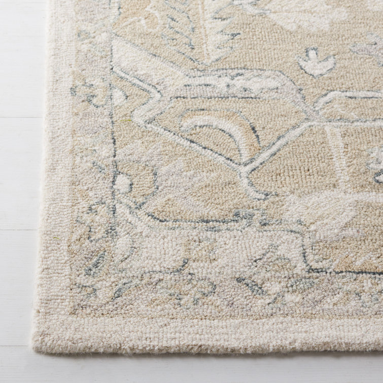 Percy Hand-Knotted Ivory & Beige Wool Runner Rug, 2'3" x 8'