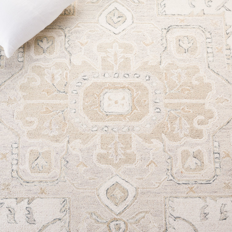 Percy Hand-Knotted Ivory & Beige Wool Runner Rug, 2'3" x 8'