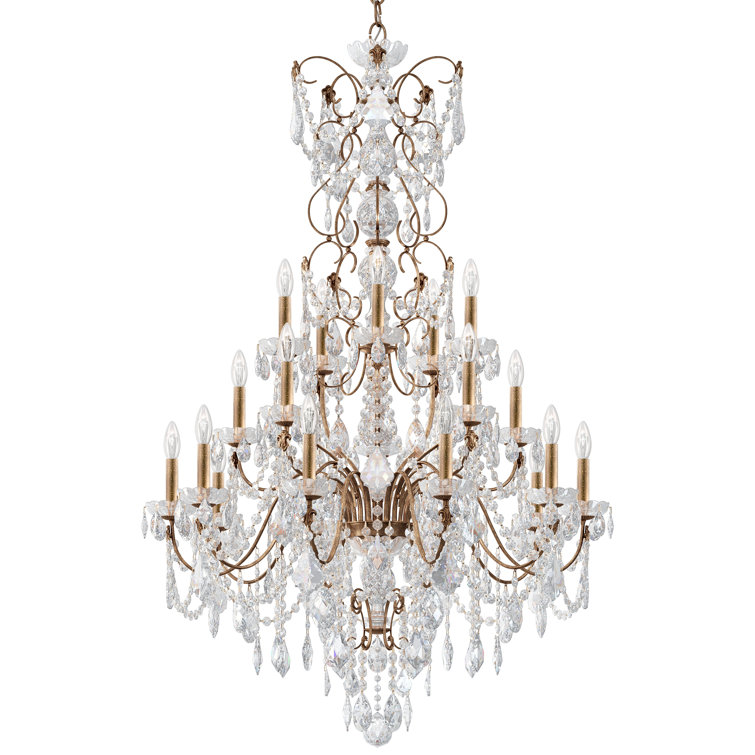 Etruscan Gold 20-Light Crystal Chandelier with Clear Heritage Crystals