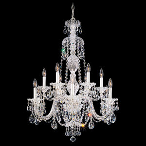 Sterling 12-Light Polished Silver Crystal Chandelier