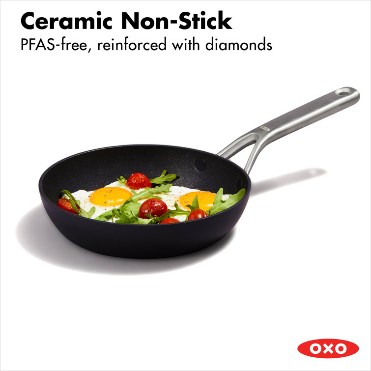 8-Inch Black Aluminum Non-Stick Ceramic Frypan