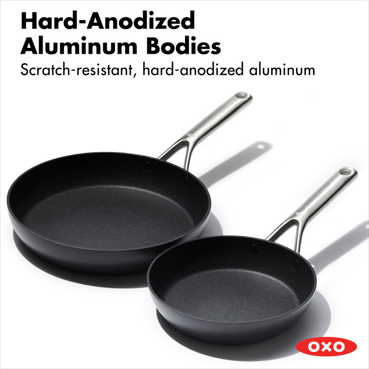 Black Aluminum Ceramic Non-Stick Frypan Set with Stainless Steel Handles