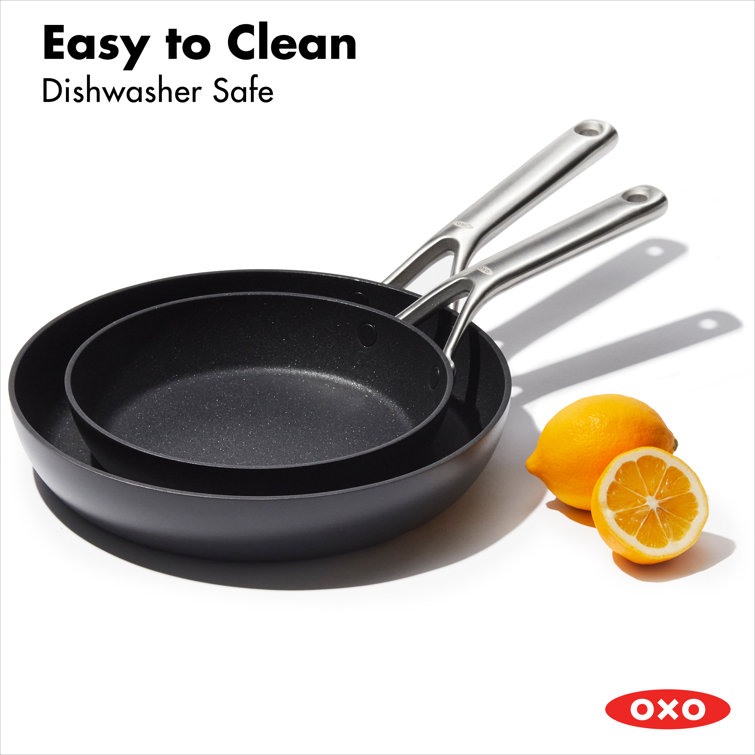Black Aluminum Ceramic Non-Stick Frypan Set with Stainless Steel Handles