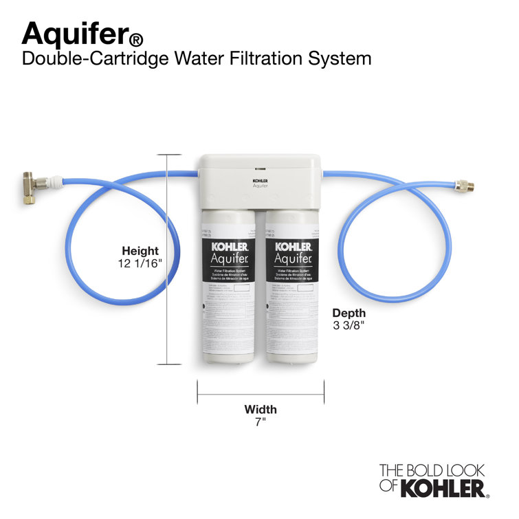 Kohler Aquifer Double Cartridge Under-Sink Water Filtration System