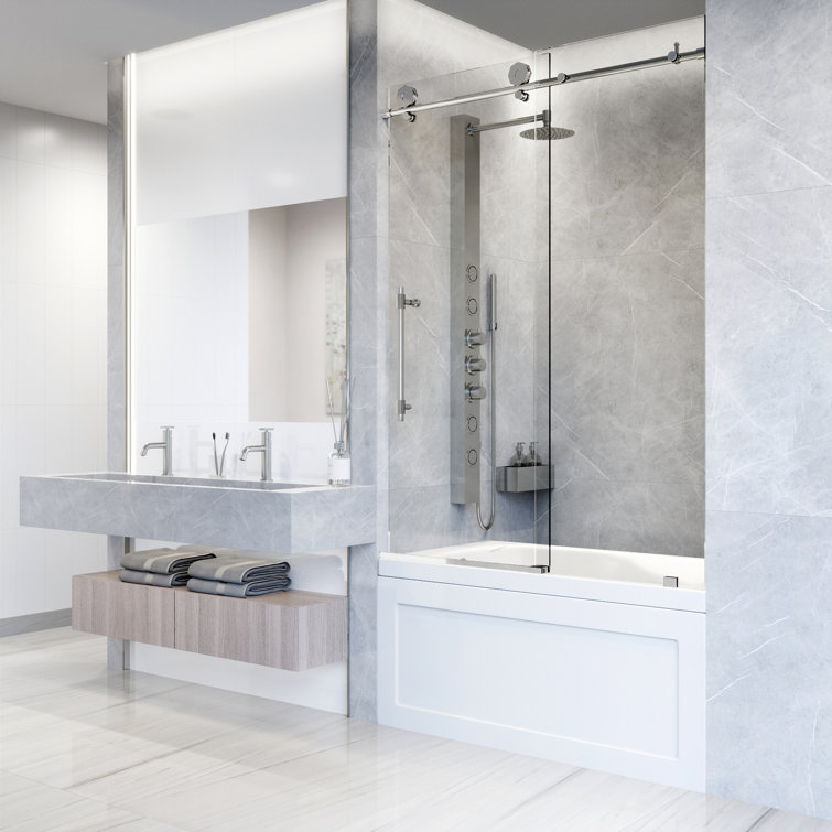 Elan Hart 60" Frameless Sliding Tub Door with Clear Glass