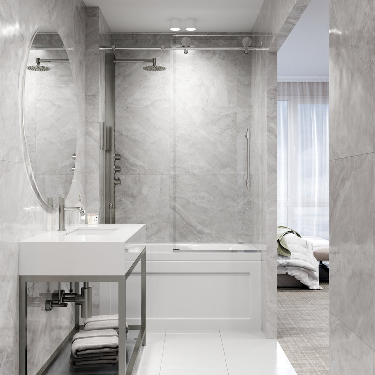 Elan Hart 60" Frameless Sliding Tub Door with Clear Glass