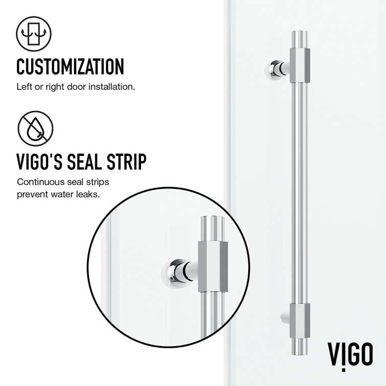 Elan Hart 72" Frameless Sliding Shower Door with Clear Glass